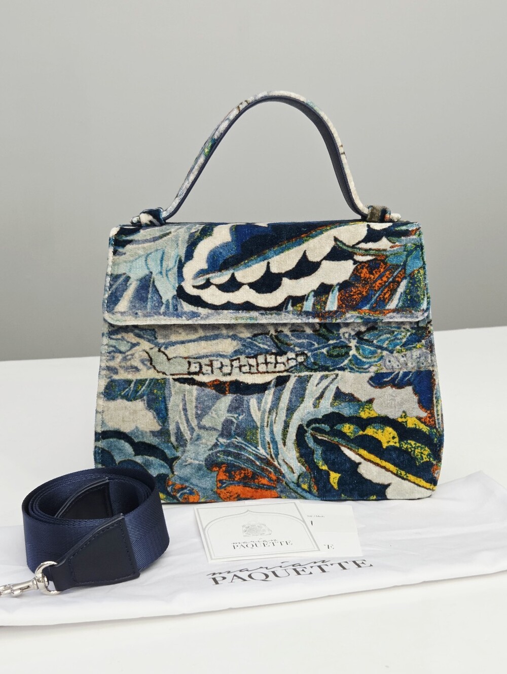 NWT MARIAN PAQUETTE VELVET JACKIE BAG - TEAL / MULTI